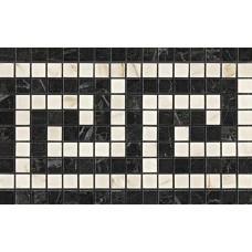 мозаика Atlas Concorde Marvel Pro Noir Cremo Greca Mosaico 18.5x30 см, толщина 10 мм