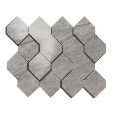 Atlas Concorde Marvel Stone Bardiglio Grey Mosaico Esagono 3D