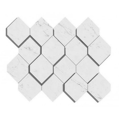 Atlas Concorde Marvel Stone Carrara Pure Mosaico Esagono 3D