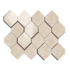 мозаика Atlas Concorde Marvel Stone Cream Prestige Mosaico Esagono 3D 28.2x35.3 см, толщина 10 мм