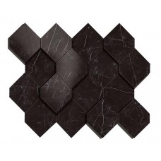 мозаика Atlas Concorde Marvel Stone Nero Marquina Mosaico Esagono 3D 28.2x35.3 см, толщина 10 мм
