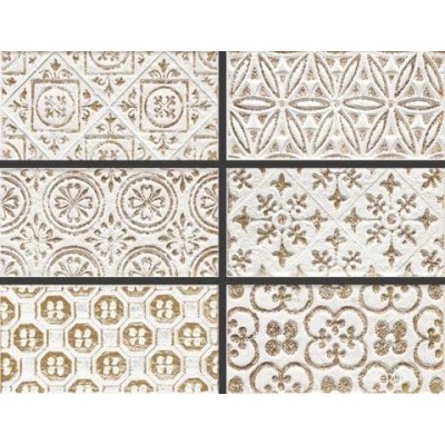 Impronta Square Bianco Formelle Oro Decoro