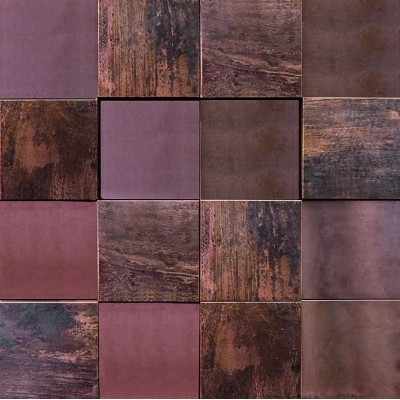 LAntic Colonial Mosaics Metal Bronze 3D Cubes